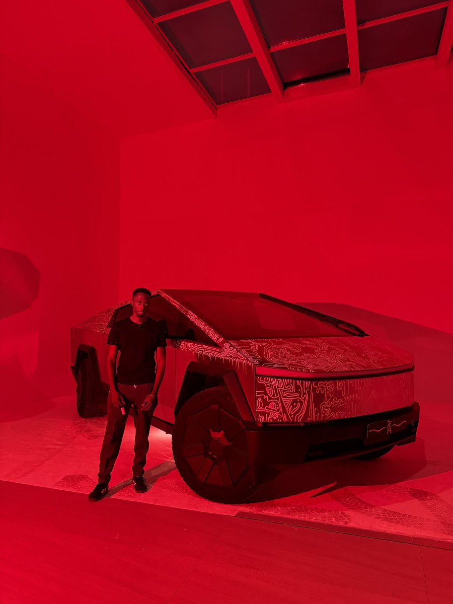 First time to draw on a cyber truck…and first Uganda artist to do so🔥truly grateful for the support and what a way to begin the year! Onto the next car!

<a href="/elonmusk/">Elon Musk</a>