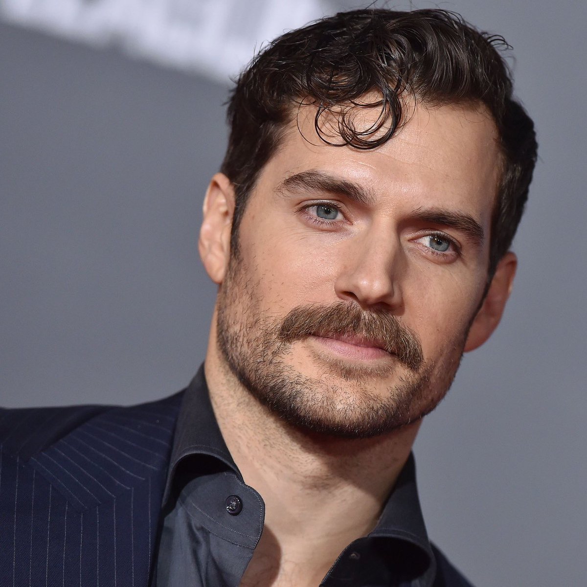 Henry Cavill's mustache is his peak and these Remini pictures make me sick this is much better😮‍💨
