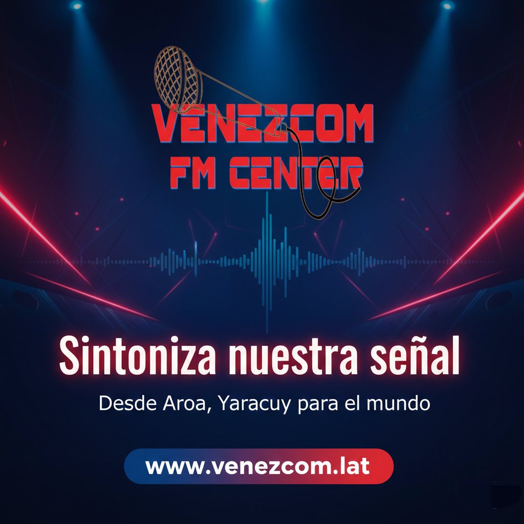 enamazonas's tweet photo. Te invitamos a sintonizar y disfrutar la señal de Radio VENEZCOM FM Center, transmitiendo desde Aroa en el estado Yaracuy, Venezuela.

Una señal diferente, potenciada por HostPannel, con alta fidelidad...

Sintoniza en https://t.co/QA2wTdS0cV https://t.co/zI53Y2Jypr