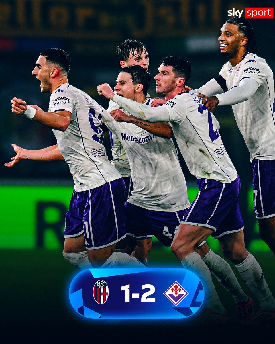 SkySport's tweet image. ULTIM'ORA SERIE A
21^ Giornata

Bologna-Fiorentina 1-2

⚽️ #Mandragora (19')
⚽️ #Piccoli (45')
⚽️ #Fabbian (88')

#SkySport #SkySerieA #BolognaFiorentina