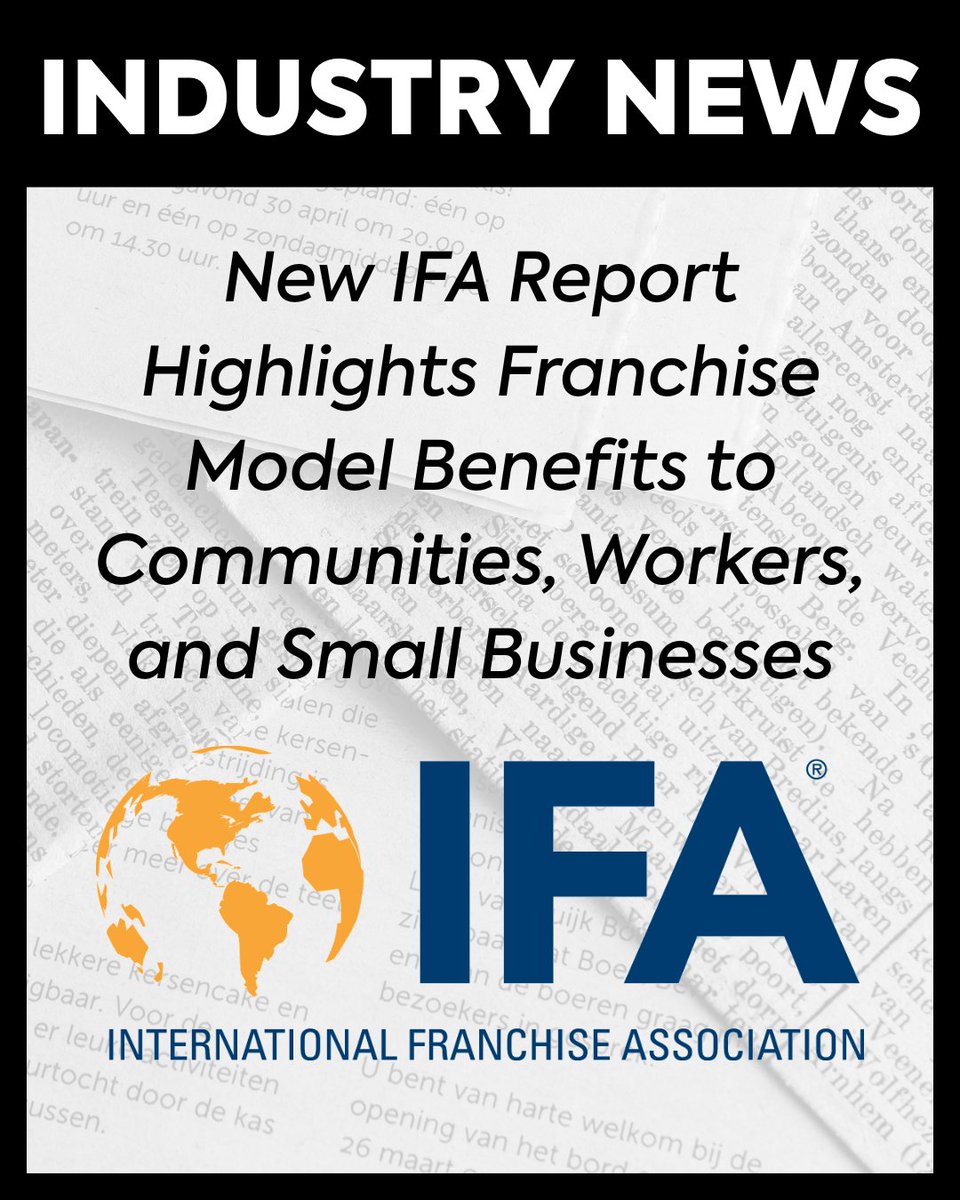 CFAFranchise's tweet photo. 📰 INDUSTRY NEWS:  New IFA Report Highlights Franchise Model Benefits to Communities, Workers, and Small Businesses

Read the full story here: https://t.co/VLb99jNnQD

#CFAGrowingTogether #Franchising #IndustryNews https://t.co/GSnRuynfmi