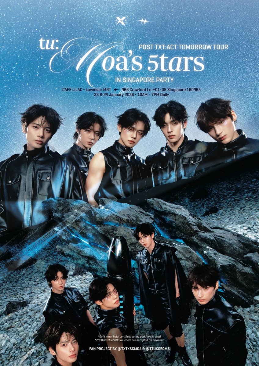 TXTxSGMOA's tweet photo. #TXTinSG #txt_in_singapore 

At this moment, we saved each other. 
Don’t forget this moment.
˙⋆
✮⋆˙
23 - 24 January
Cafe Lilac
[cdc vouchers accepted!]

.𖥔 ݁ ˖ִ ࣪⚝₊ ⊹˚ https://t.co/CYNaR09mod