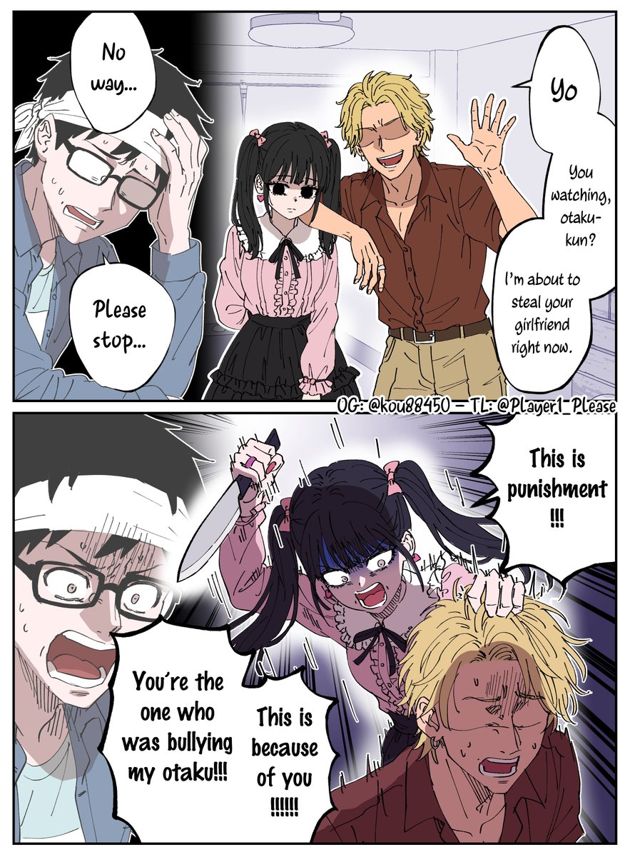 Player1_Please's tweet image. A landmine girl and a video message
Eng ver🔪❤️‍🩹