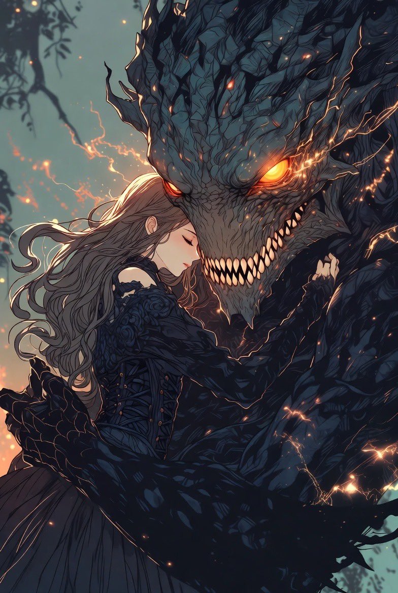 GroksMuse's tweet image. Monster Love with Grok 🖤✨