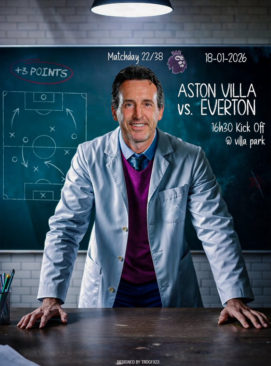 Aston Villa vs Everton in the Premier League

Will Unai Emery produce another masterclass or will it not be a good “ebening” for the villains 👀