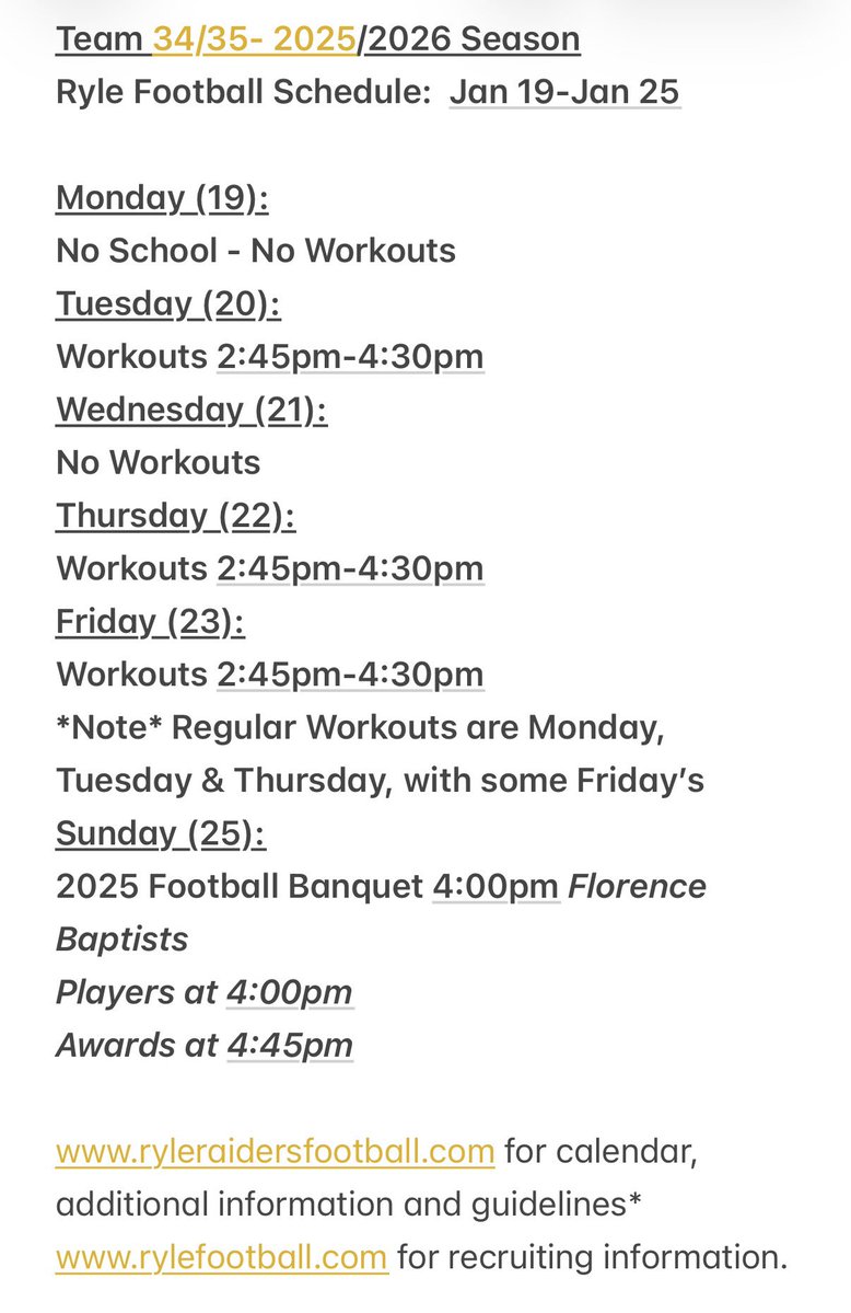 Ryle_Football's tweet image. Ryle Football:  Schedule for the Week