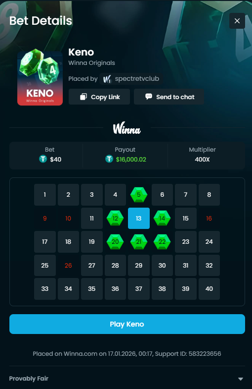 spectreclubtv's tweet image. $24,000 in 5 minutes💸
 Hit 2 times 400x on Keno 

 Thanks @winna

 Like &amp;amp; RT

 Drop Winna usernames in replies, sending tips out👀

👉CODE: SPECTRE for best rewards