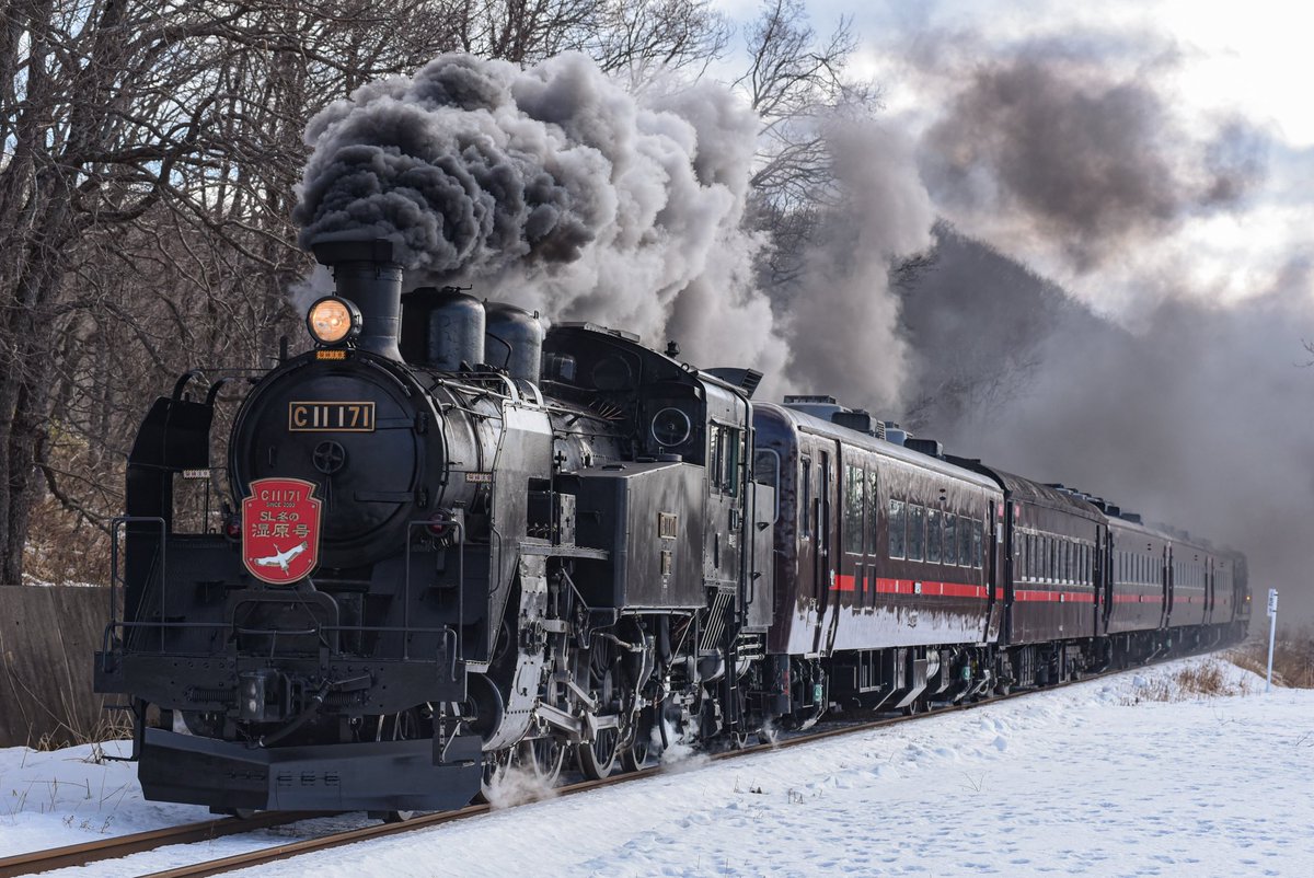 1月18日 遠矢～釧路湿原
9380 SL冬の湿原号 
C11 171＋SLPC5R＋DE10 1661