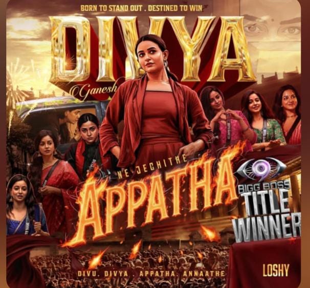 Jnathanzz's tweet photo. Heavy PR work started and the title was won.
#Aari – Boomer game
#Azeem – Abuser game
#Archana – Blame game

#DivyaGanesh𓃶 A better player than those winners even has PR. 
Yes, she was a bit of a tape recorder at times, but still worth it.
Congratulations 👏❤
#BiggBossTamil9 https://t.co/yahDFeaq1y