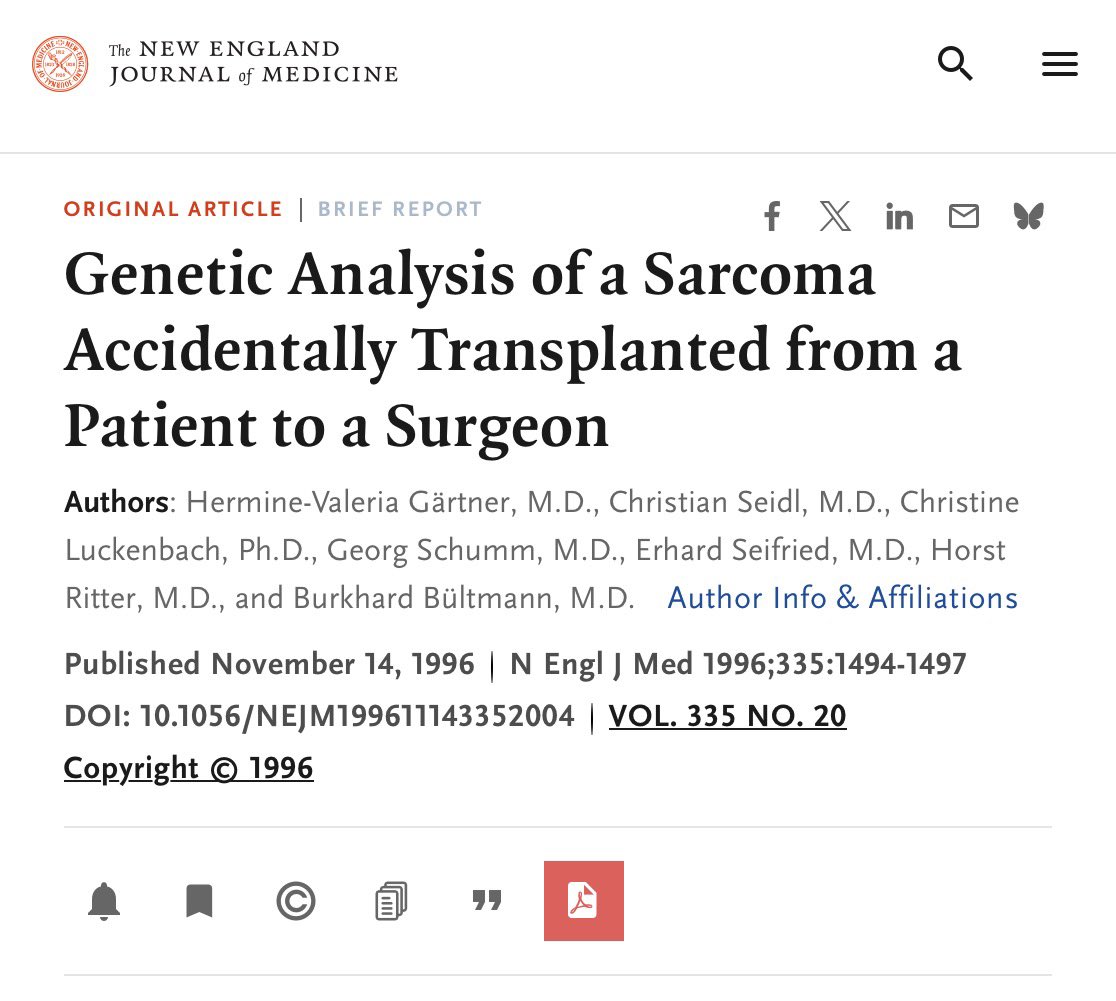 A rare case where a surgeon accidentally developed his patient’s cancer

Cancer is not considered contagious. If cancer cells from another person enter your body, your immune system is supposed to destroy them.

But in very rare situations, biology doesn’t follow the rules.

A