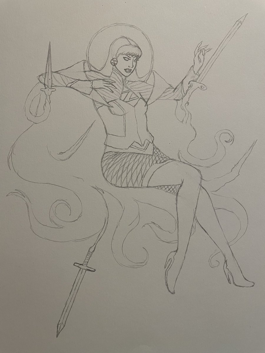 KitZatara7's tweet photo. Toying with the idea that Zatanna’s Prime Magus cape/hair will be utilized in fights. So here’s doodles of her using it as a shield, a blast, and to conjure blades https://t.co/6R9nLwslzf
