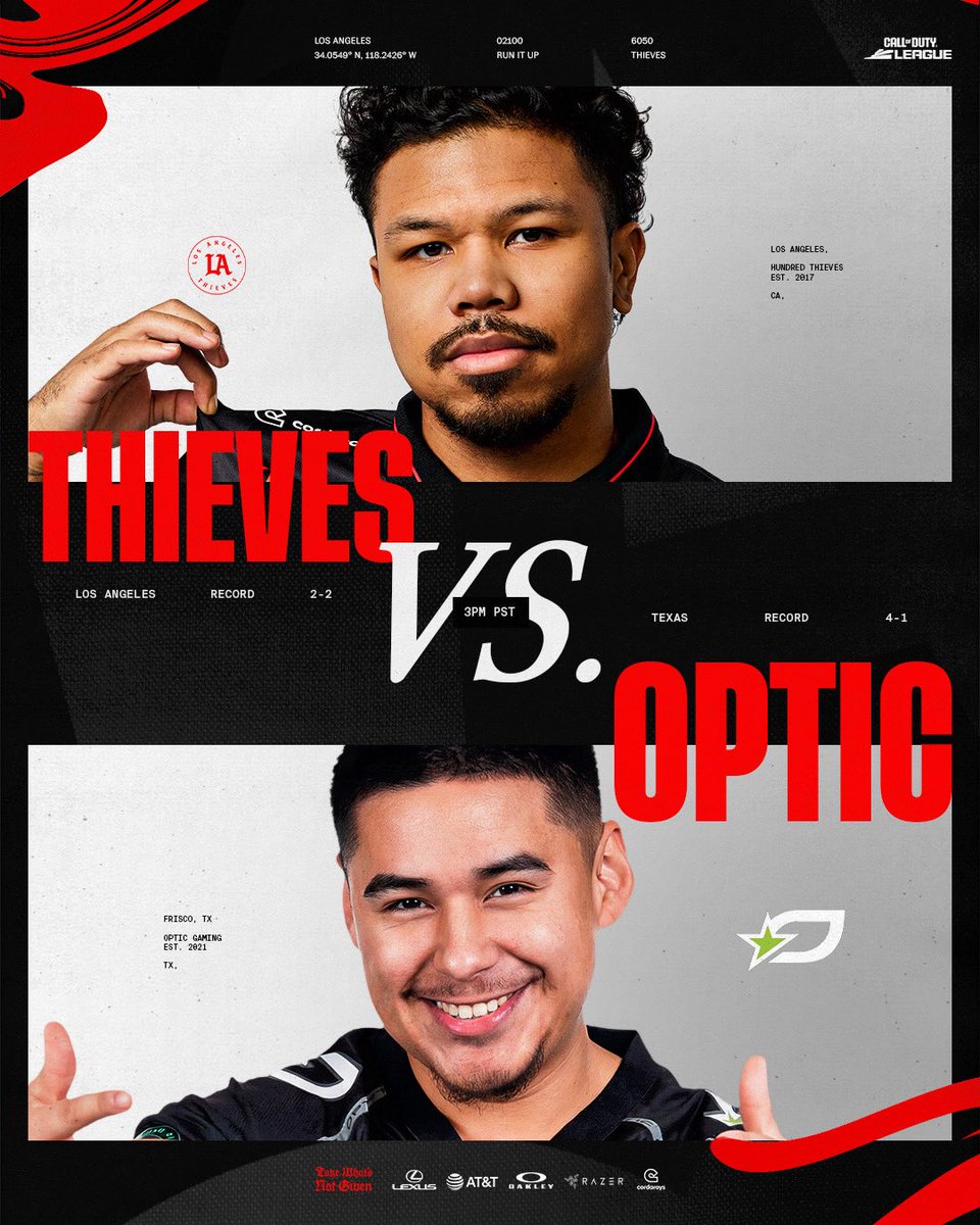 LAThieves's tweet image. Opposite sides, again.

3PM PST. #LAThieves