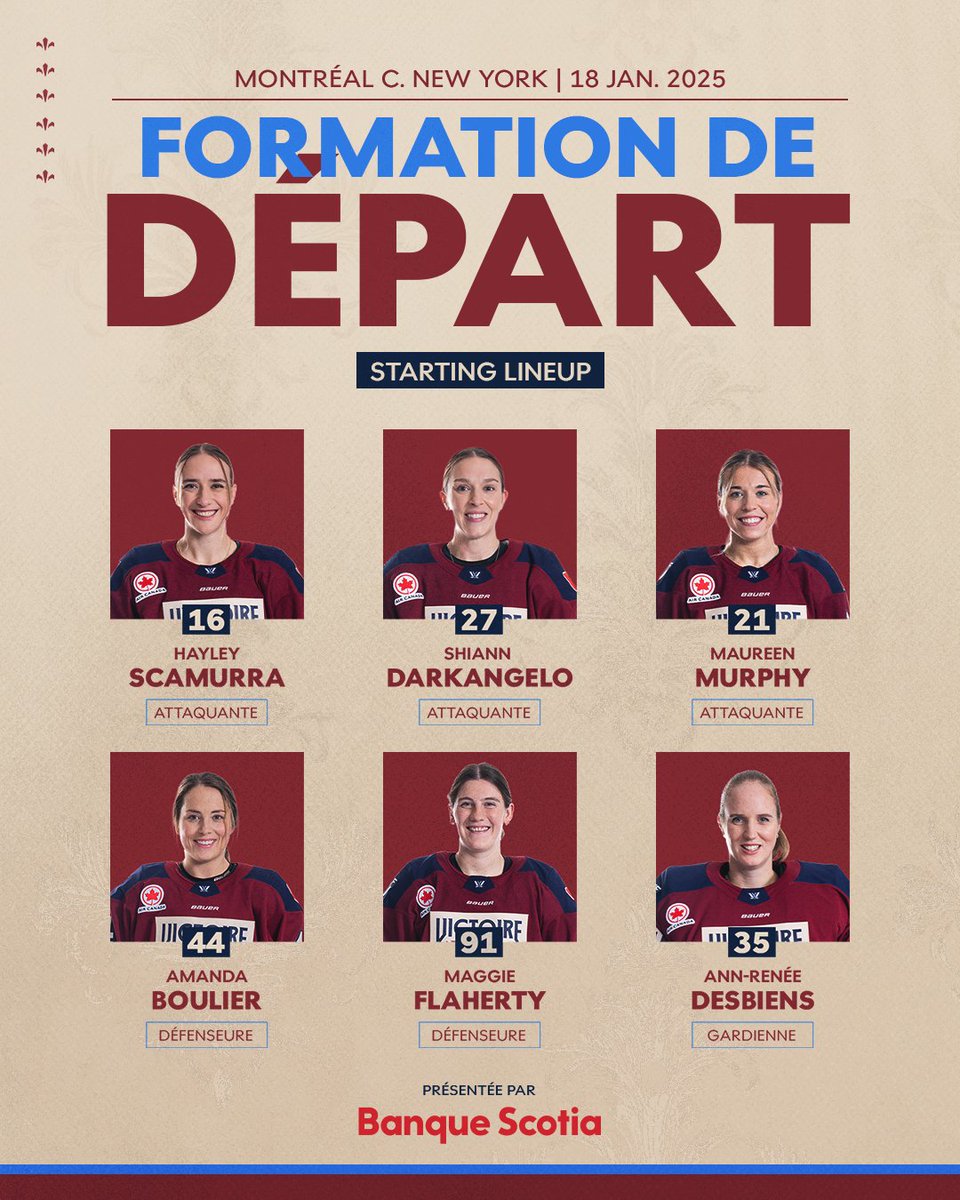 Notre alignement de départ! 

Our starting lineup! 

Victoire x <a href="/scotiabank/">Scotiabank</a>