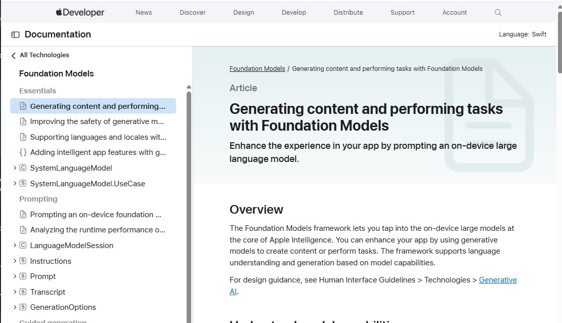 Foundation Models docs