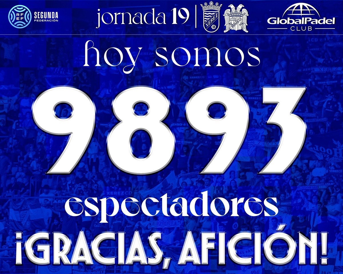 💙 XERECISTAS HOY SOMOS EN CHAPÍN 9️⃣.8️⃣9️⃣3️⃣ ESPECTADORES.

🫵🏽 Algunos dirán que es suerte, pero la suerte se persigue, y nosotros la llevamos persiguiendo muchos años 😉

#XerezÁguilas