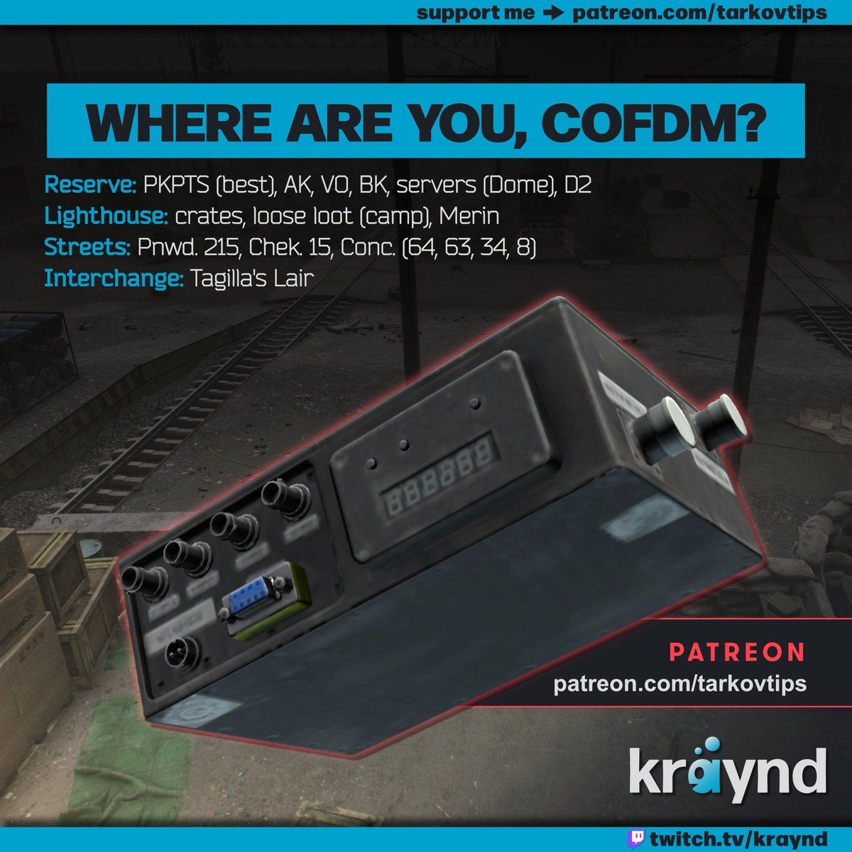 You need several COFDMs for quests, so here are some nice places to check.

 Cultist Circle (6h timer) works, too, if the quests are currently active.