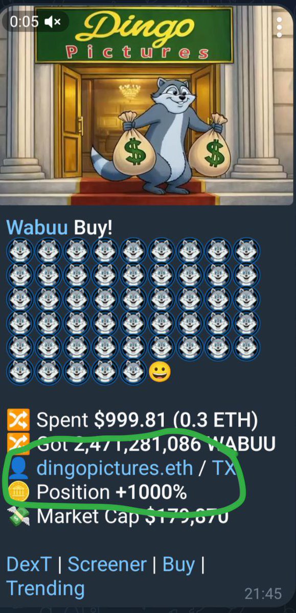 KonaCryptoGod's tweet photo. @CryptoNowNever @burglarbymatt Bro you have to come check out $WABUU from @pictures_dingo same creator as $YEE, strategic reserve just bought in and we are coiling up for a breakout soon @WabuuCTO https://t.co/tIwrcE8aSh