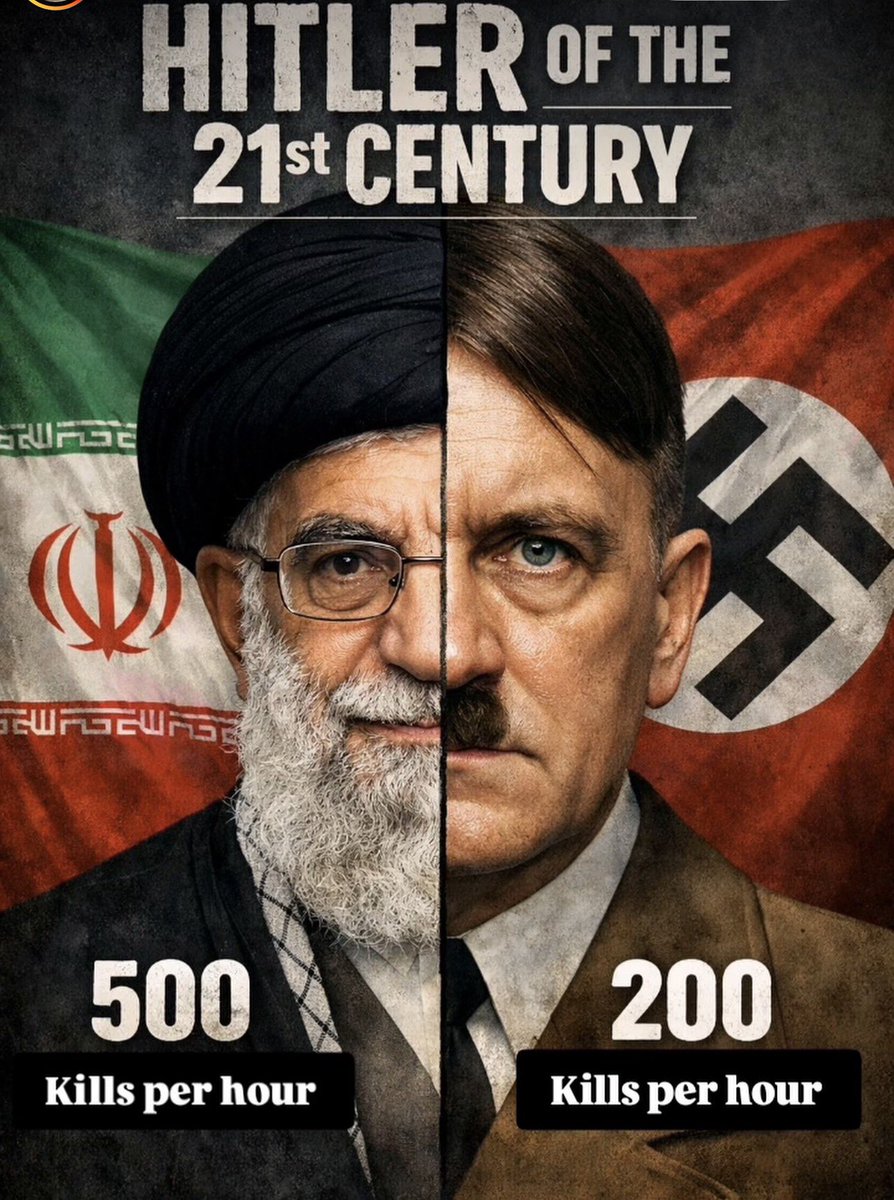 Hitler vs. Khamenei: killing rate per hour

<a href="/CBCNews/">CBC News</a> 
<a href="/FoxNews/">Fox News</a> 
<a href="/CNN/">CNN</a> 
<a href="/SenMullin/">Markwayne Mullin</a> 
<a href="/LindseyGrahamSC/">Lindsey Graham</a> 
<a href="/POTUS/">President Donald J. Trump</a> 

#IranMassacre 
#IranRevoIution2026 
#KingRezaPahlavi 
#DigitalBlackoutIran