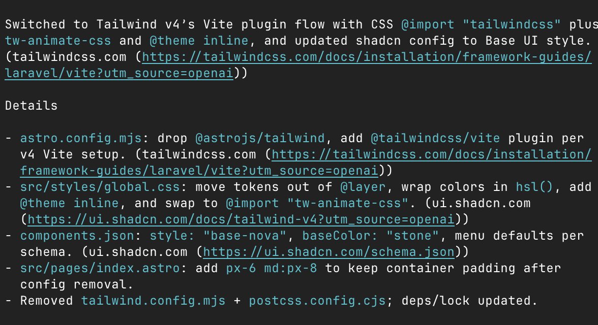 Tailwind v4 note