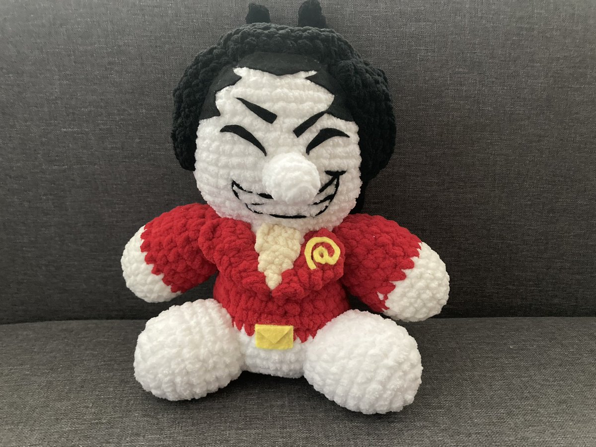 Dim_Sauce's tweet image. Crocheted big shot Spamton (I don’t sell patterns at the moment) #deltarune #spamton #spamtenna #crochet