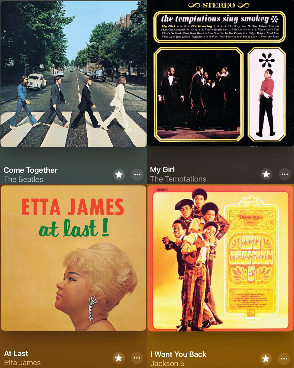 Which 1960s classic are you erasing?

A) Come Together – The Beatles
B) My Girl – The Temptations
C) At Last – Etta James
D) I Want You Back – Jackson 5
