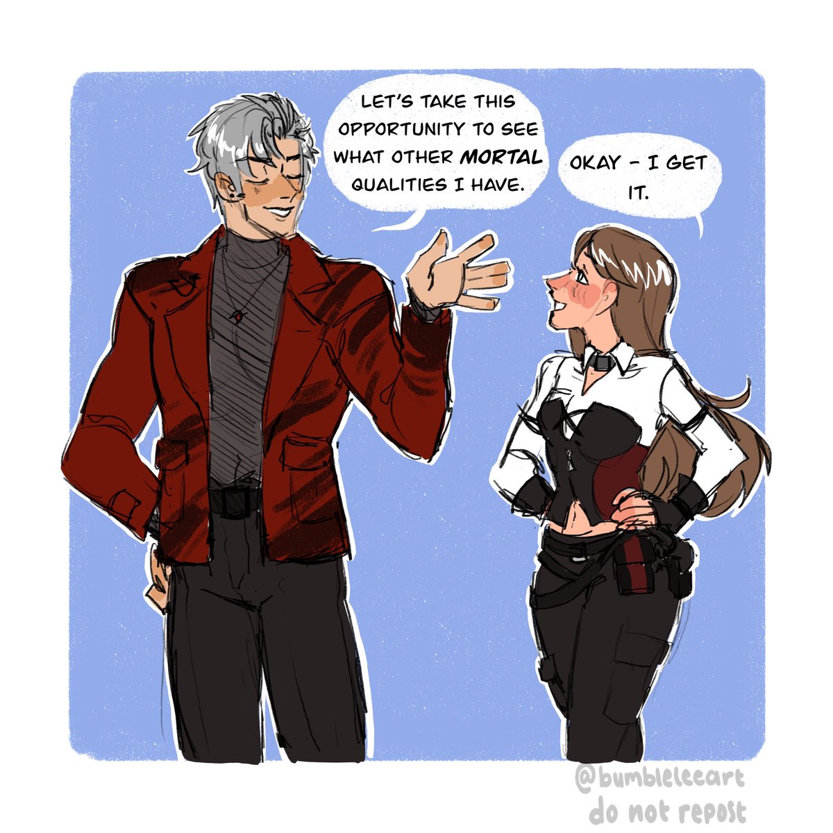 BumbleLeeArt's tweet image. A #sylus comic based on a scene from Lucifer