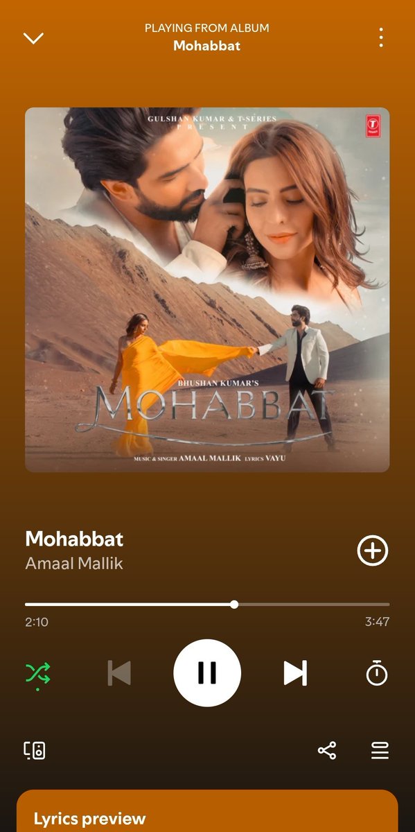 anon_sayla's tweet image. Which song of @AmaalMallik is currently playing now on Spotify 

Drop your screenshot while quoting this

Mine is  #Mohabbat

I further nominate @MomosianW22069