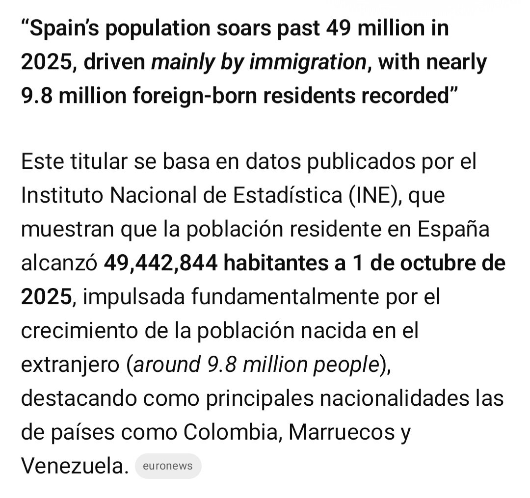 España no se arruina por azar. Querían destruirla y se hizo con decisiones políticas y complicidades internas. En 20 años, PP y PSOE han degradado servicios públicos, empleo y cohesión social bajo agendas externas. Cuando todo falle, recordad quién gobernó. Sin excusas. Basta ya!