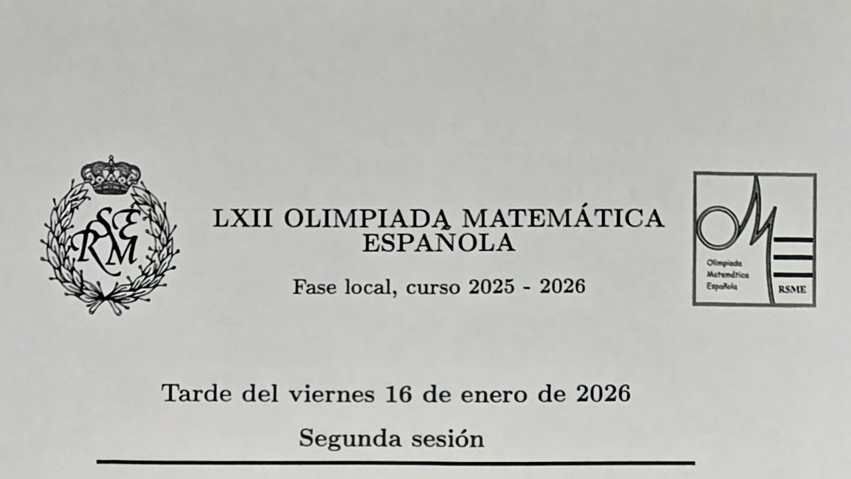 Este fin de semana se han celebrado la mayoría de las fases locales de la LXII Olimpiada Matemática Española (curso 2025-2026), primera fase de selección para acceder a la fase nacional de marzo de 2026. La <a href="/OMErsme/">Olimpiada Matemática Española</a> es una competición organizada por la <a href="/RealSocMatEsp/">RSME</a>