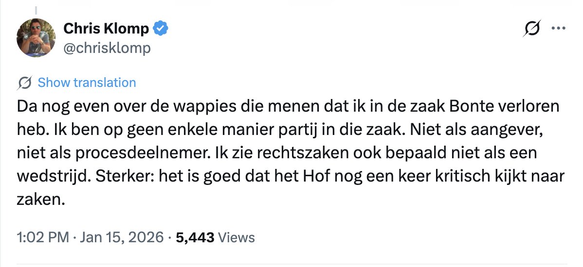 Deze <a href="/chrisklomp/">Chris Klomp</a> is lager dan laagst.

Zelfs de termen 'uitschot' en 'scum of the earth' zijn nog te goed voor deze geboren hufter. 

Dit is de laatste keer dat ik aandacht aan hem bestaat. Laat hem waar wegrotten op zijn zolderkamertje. Met zijn vaste maatje. 

Een jonge knul