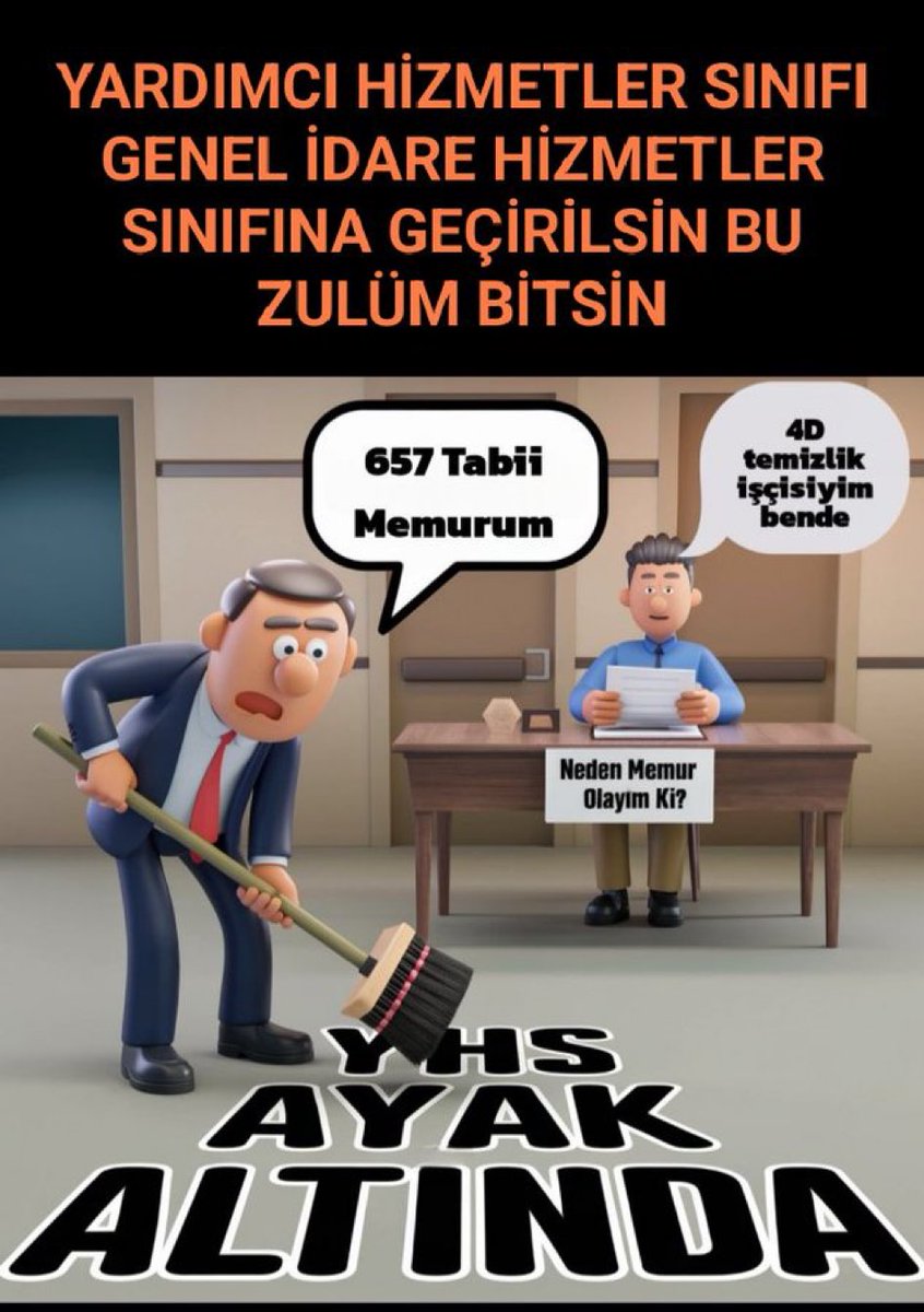 Devletin memuru 'hizmetçi' değildir. YHS kalksın, adalet gelsin! 
#YardımcıHizmetlerSınıfı #YhsEğitimSen