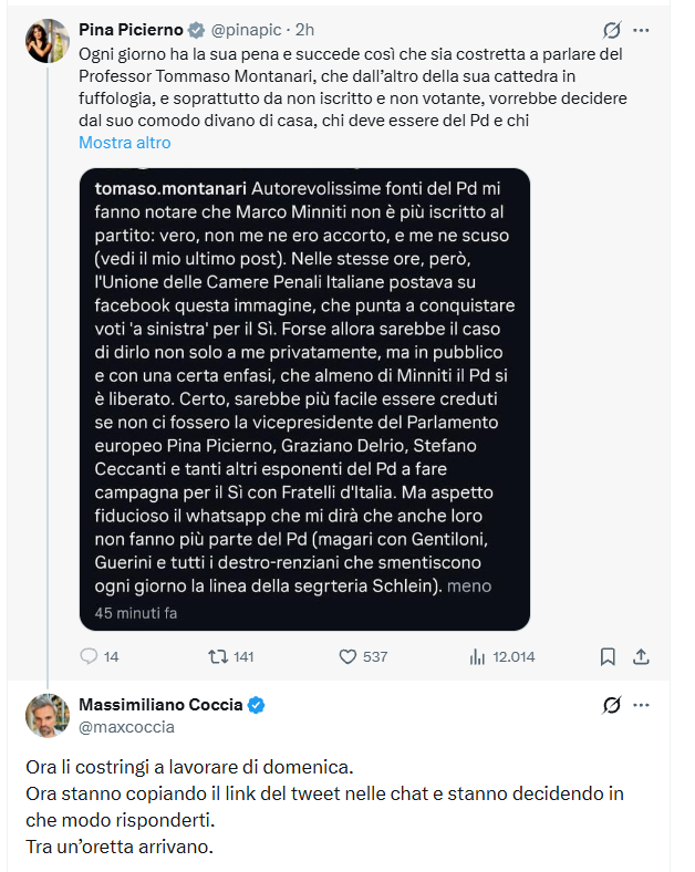 BMbriana's tweet image. che carini, 
marito e moglie che chattano sui social e si scambiano like,
magari seduti sullo stesso divano di casa
#picierno #coccia