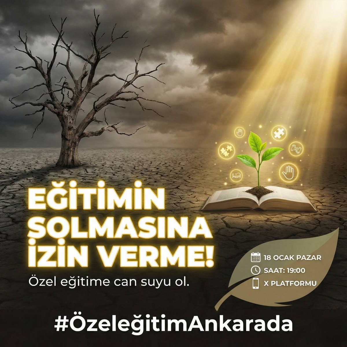Engelsiz Türkiye için geliyoruz.
19 Ocak Pazartesi 13:00’te Maliye Bakanlığı önündeyiz.
#ÖzeleğitimAnkarada
<a href="/RTErdogan/">Recep Tayyip Erdoğan</a> <a href="/EmineErdogan/">Emine Erdoğan</a> <a href="/tcbestepe/">T.C. Cumhurbaşkanlığı</a> <a href="/iletisim/">T.C. İletişim Başkanlığı</a> <a href="/HMBakanligi/">T.C. Hazine ve Maliye Bakanlığı</a> <a href="/memetsimsek/">Mehmet Simsek</a> <a href="/tcmeb/">Millî Eğitim Bakanlığı</a> <a href="/Yusuf__Tekin/">Yusuf Tekin</a> <a href="/tcailesosyal/">T.C. Aile ve Sosyal Hizmetler Bakanlığı</a>