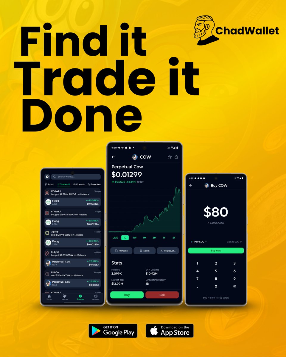 Find it. Trade it. Done.

That's ChadWallet.
