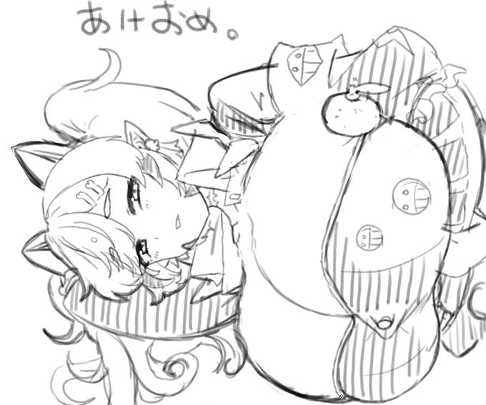 なんか年明けてからなんも描いてないのもあれだから
怪人ちゃんのあけおめ鏡餅で祝わせてくれ 