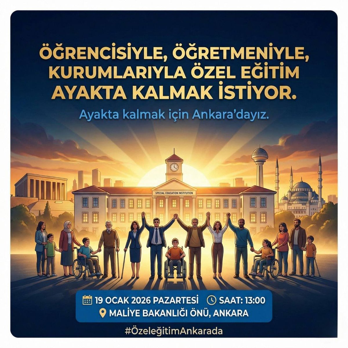 Eğitim haktır, mali destek şarttır!
#ÖzeleğitimAnkarada
<a href="/RTErdogan/">Recep Tayyip Erdoğan</a> <a href="/EmineErdogan/">Emine Erdoğan</a> <a href="/tcbestepe/">T.C. Cumhurbaşkanlığı</a> <a href="/iletisim/">T.C. İletişim Başkanlığı</a> <a href="/HMBakanligi/">T.C. Hazine ve Maliye Bakanlığı</a> <a href="/memetsimsek/">Mehmet Simsek</a> <a href="/tcmeb/">Millî Eğitim Bakanlığı</a> <a href="/Yusuf__Tekin/">Yusuf Tekin</a> <a href="/tcailesosyal/">T.C. Aile ve Sosyal Hizmetler Bakanlığı</a>