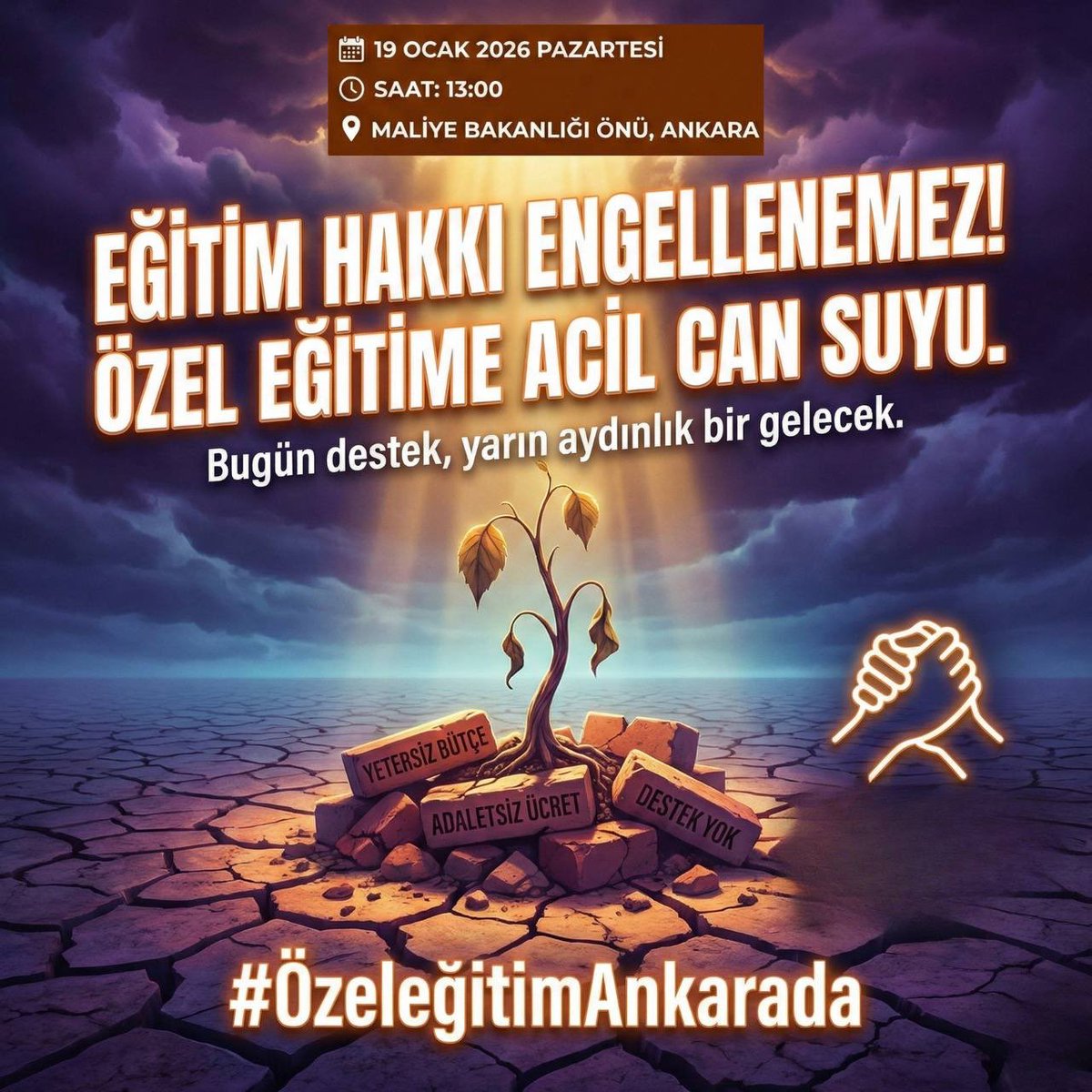 Özel eğitim emekçilerinin sesi duyulsun!
#ÖzeleğitimAnkarada
<a href="/RTErdogan/">Recep Tayyip Erdoğan</a> <a href="/EmineErdogan/">Emine Erdoğan</a> <a href="/tcbestepe/">T.C. Cumhurbaşkanlığı</a> <a href="/iletisim/">T.C. İletişim Başkanlığı</a> <a href="/HMBakanligi/">T.C. Hazine ve Maliye Bakanlığı</a> <a href="/memetsimsek/">Mehmet Simsek</a> <a href="/tcmeb/">Millî Eğitim Bakanlığı</a> <a href="/Yusuf__Tekin/">Yusuf Tekin</a> <a href="/tcailesosyal/">T.C. Aile ve Sosyal Hizmetler Bakanlığı</a>