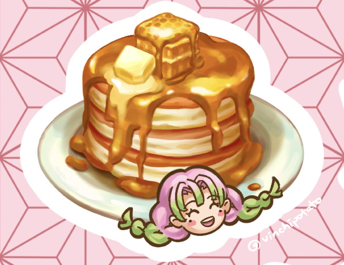 Mitsuri’s honey pancakes! 🥞🍯
Part of my upcoming Demon Slayer food sticker sheets ~ ( ‘ 3 ‘ ) ~