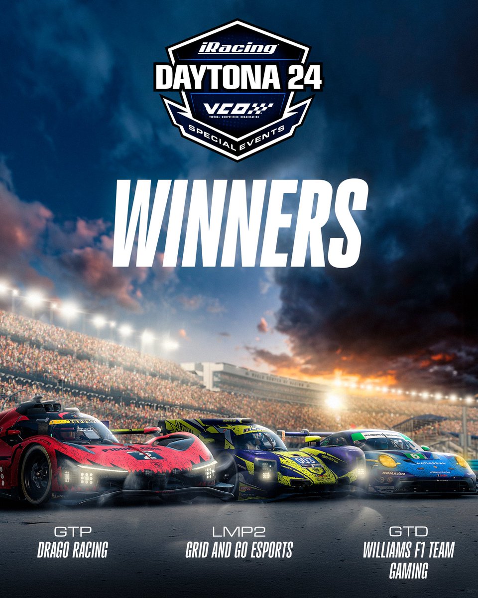 The iRacing 24h Daytona powered by VCO is in the books - winners crowned, limits pushed, history written.

This is what endurance sim racing is all about 🇺🇸🔥

#vcoesports #vcograndslam #iRacing