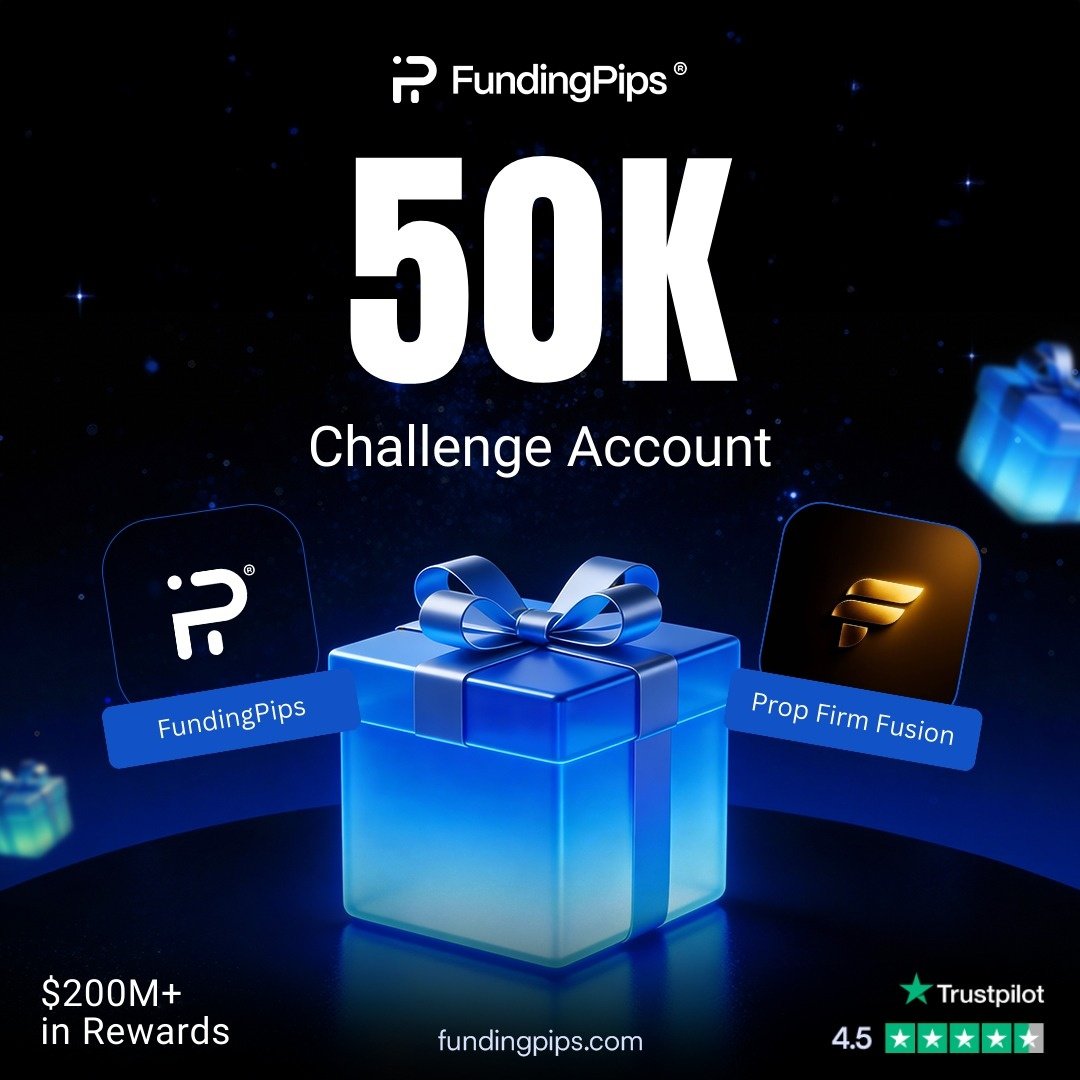 propfirmsfusion's tweet image. 🎉 $200M Rewards Giveaway 🎉
@fundingpips celebrates $200M+ paid to traders 💙

🎁 $50,000 Challenge Account

To Enter:
✅ Follow: @fundingpips @propfirmsfusion @Khldfx @avikkfp 
❤️ Like &amp;amp; Repost
👥 Tag 4 trader friends

⏳ Winner announced soon