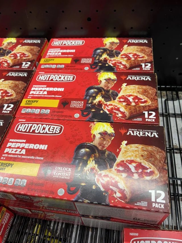 caro_irl's tweet photo. my biggest regret in this lifetime is that I never got to experience the Magic the Gathering Hot Pockets https://t.co/NddFp51alN
