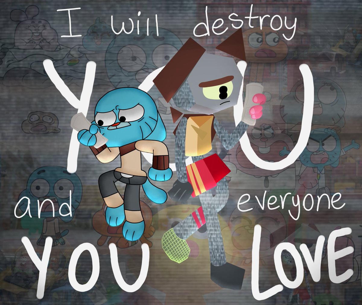 IStudios8's tweet image. Drawing of two of my fav episodes :) #Gumballwatterson #tawog