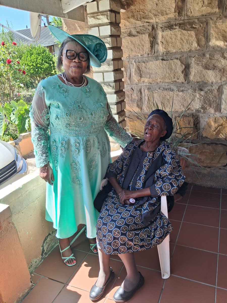 Iam with my grandmother who is 99 years  9 months, iam blessed. We will be soon celebrating  her 100 years. She is waiting  anxiously . Love you Selemeng  oa Ramakhula. Mamosili Mokorosi  beauty Queen