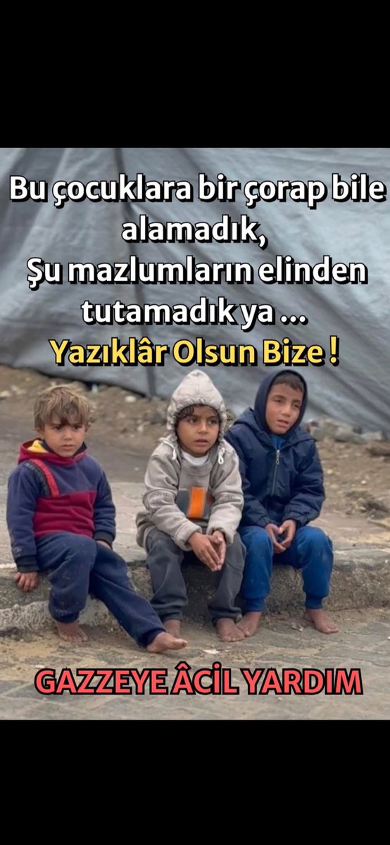 İTRAYİL #ALLAHIM SİZİN BİNRİR TÜRLÜ BELANIZI VERSİN #İNŞALLAH 

BU YAVRULARIN GÜNAHI NE 
AÇ SUSUZ ÇORAPSIZ SEFİL 

#GAZZEYİ UNUTMUYORUZ 
UNUTTURMUYORUZ 
#FİLİSTİNİ UNUTMUYORUZ 
UNUTTURMUYORUZ 

İTRAYİL İÇİN YAŞASIN #CEHENNEM  

🤲🤲🤲🤲🤲🤲🤲🤲🤲🤲🤲🤲🤲