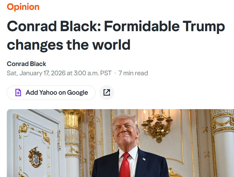 KenHardie's tweet photo. If you've had a hard time launching your post-Christmas diet, I prescribe a reading of this fawning tribute to Donald Trump by 'Sir' Conrad Black in the National Post. You might well lose your last meal and your appetite will be ruined for an extended period.

CAUTION: Risk of developing a dependence on alcohol