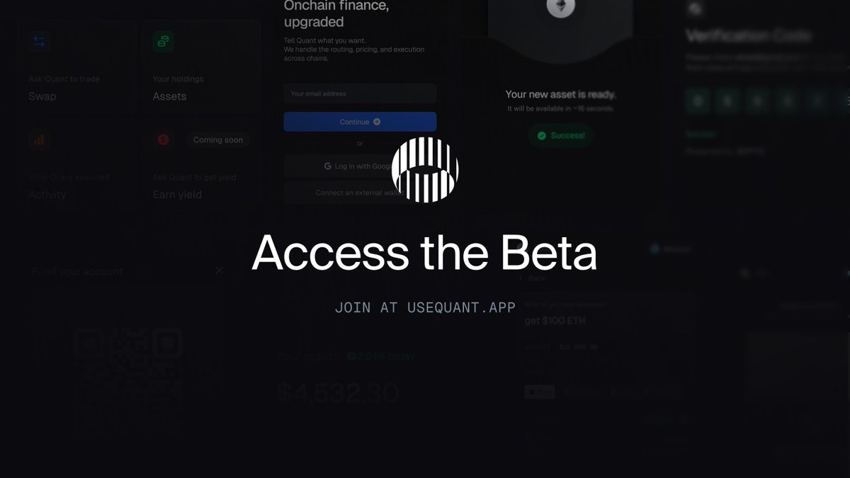 useQuant's tweet image. tired of:

- 6 clicks to swap
- guessing which route is best
- playing Defi on hard-mode

Quant fixes this. Handles the complexity, smart when it matters, stays fast.
try the beta → usequant.app