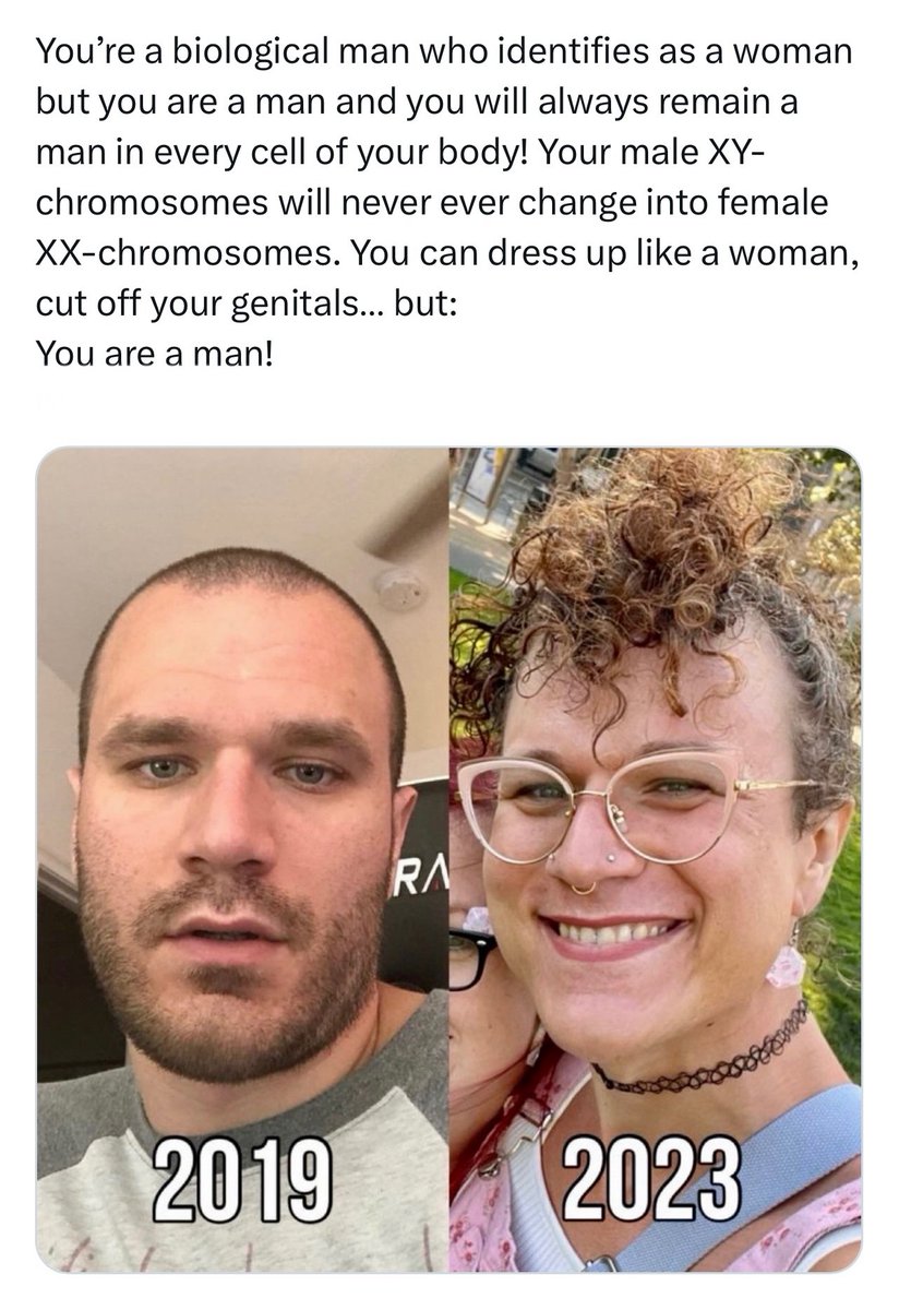 Sproetje2's tweet image. Stop trying to make other people go around with your delusion!
You’re a man and you’ll always remain a man because it’s simply impossible to change a man into a woman, period! Deal with it!
You sound like a man, you’ll always remain look like a man… stop trying: it’s no use!