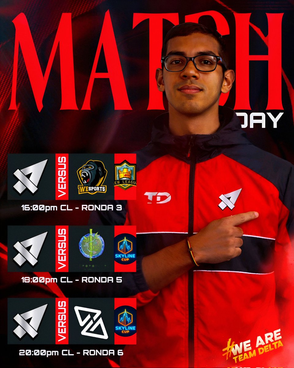 TDelta_CR's tweet image. #TDCR • MATCHDAY!

🏆▪️@GemLeague [J3]
⏰▪️16:00 🇨🇱 
🆚▪️@WeSports_CR 

🏆▪️@SkylineCupCR [J5]
⏰▪️18:00 🇨🇱 
🆚▪️ #ZeroPointRL

🏆▪️ @SkylineCupCR [J6]
⏰▪️20:00 🇨🇱 
🆚▪️@AscentGamingGG

#GoDelta #WeAreDelta #AlwaysDelta