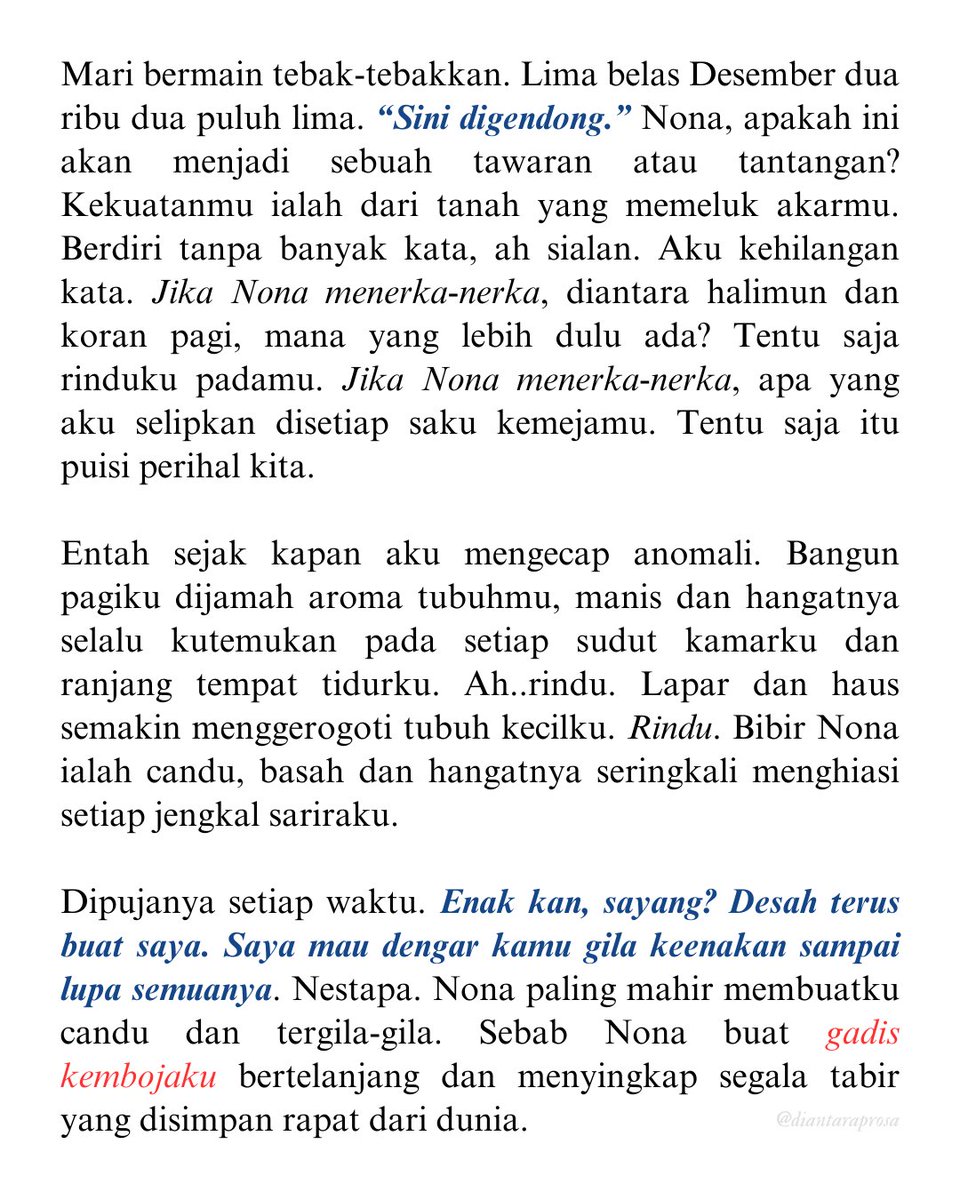 diantaraprosa's tweet photo. Untuk Gadisku, Nona Kemboja dan Nona Biru Manis. https://t.co/iAGx334DjM