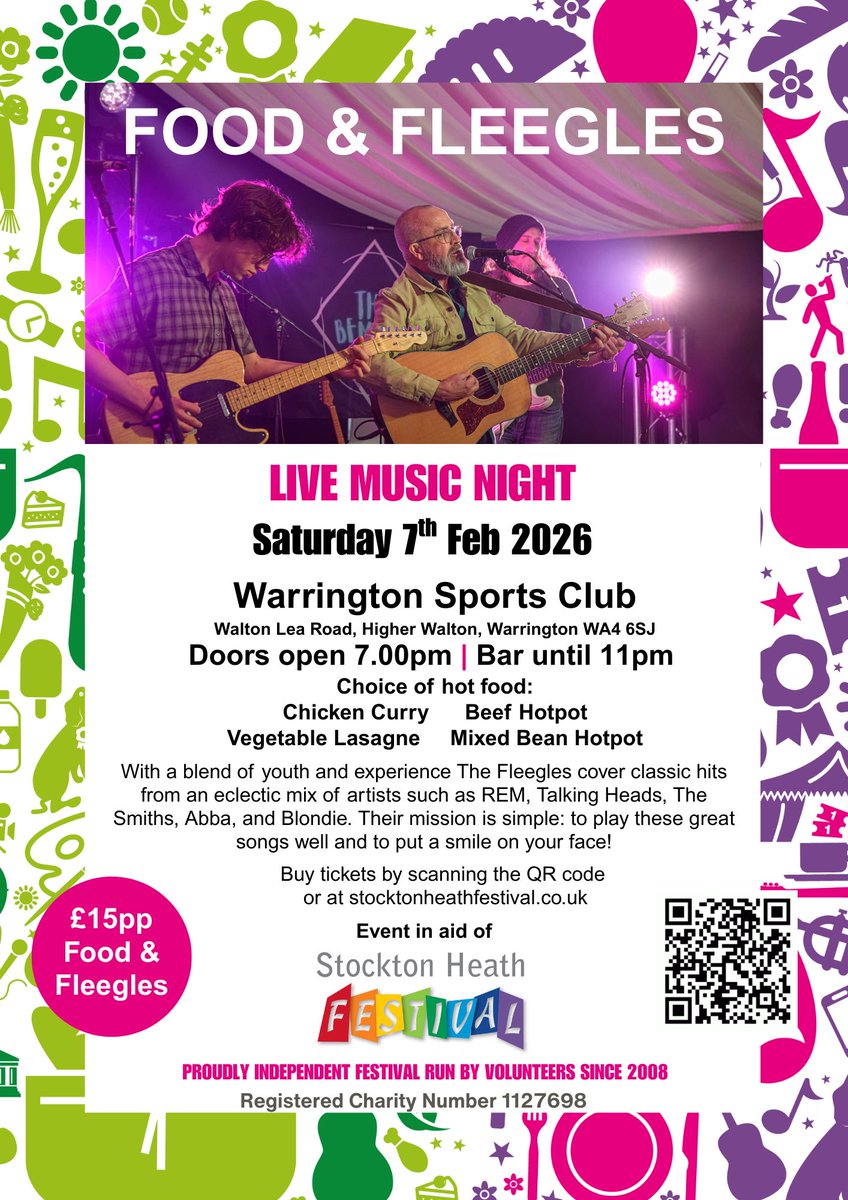 Not long until our February Festival Fundraiser with Food &amp; The Fleegles.

Treat yourselves to tickets and help raise much needed funds for #SHFestival - a registered charity (number 1127698).

 Saturday 7th February 2026, £15.

tickettailor.com/events/stockto…